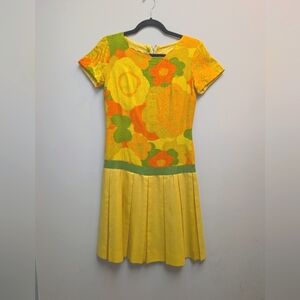 1950s floral cotton pique dress | vintage Jeanette Alexander wiggle dress